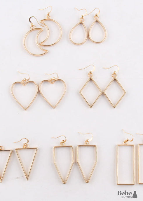 Boho Earrings, RH Dangle Earrings, Heart Loop